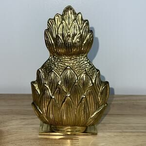 Vintage Hampton Brass Pineapple Bookend Home Decor Made In India